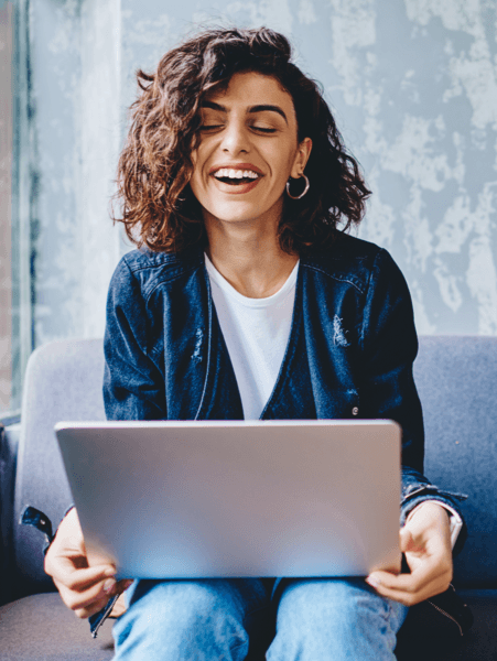Woman using laptop