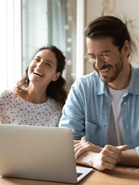 Couple at laptop