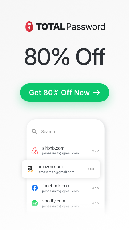 Total Password - Password Manager 80% Off