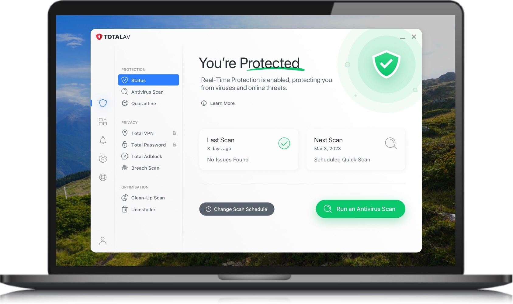 TotalAV on Mac laptop