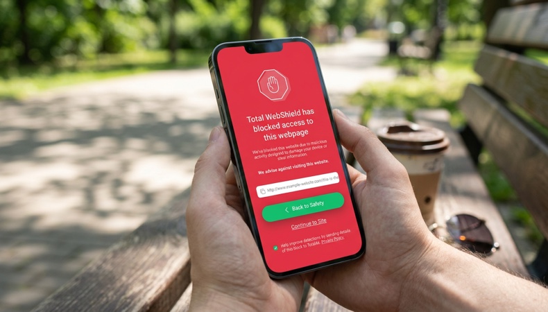Total WebShield will block scam phishing websites